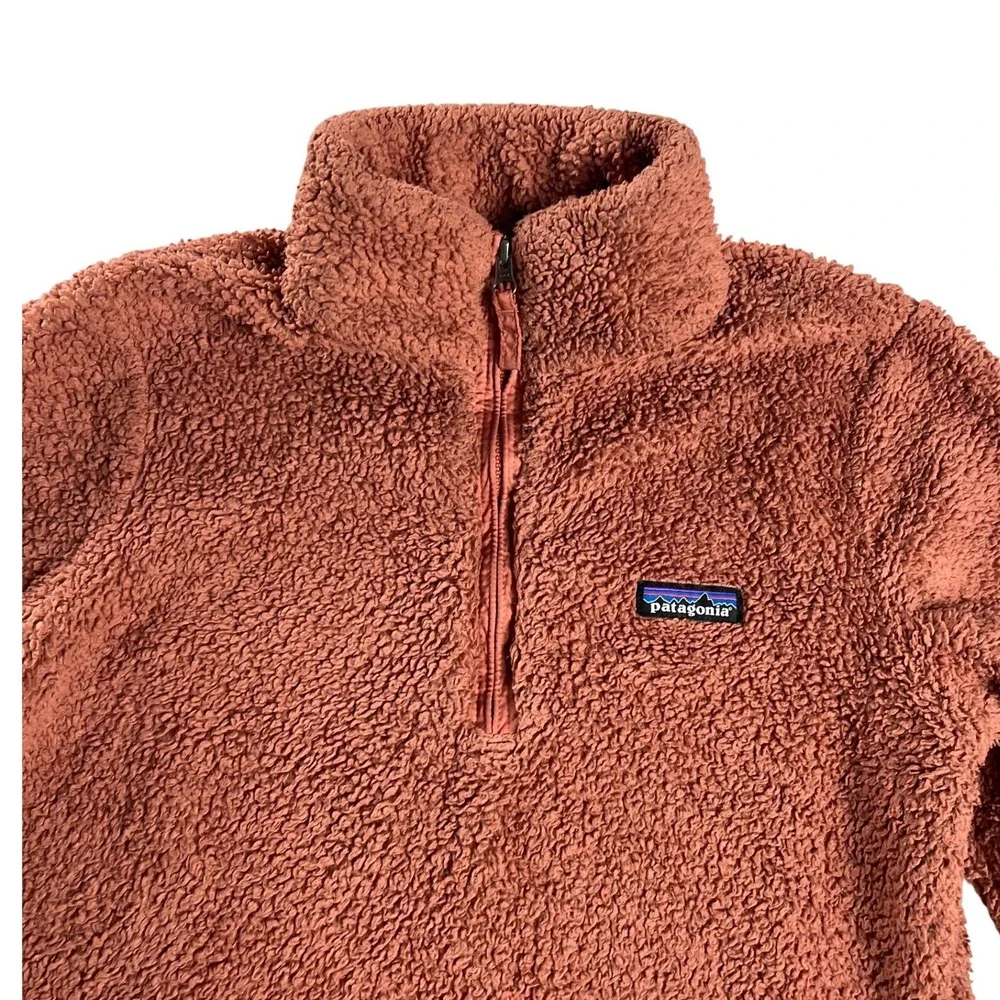 Patagonia Los‎ Gatos Sherpa Fleece 1/4 Zip Terracotta Rust Womens M
